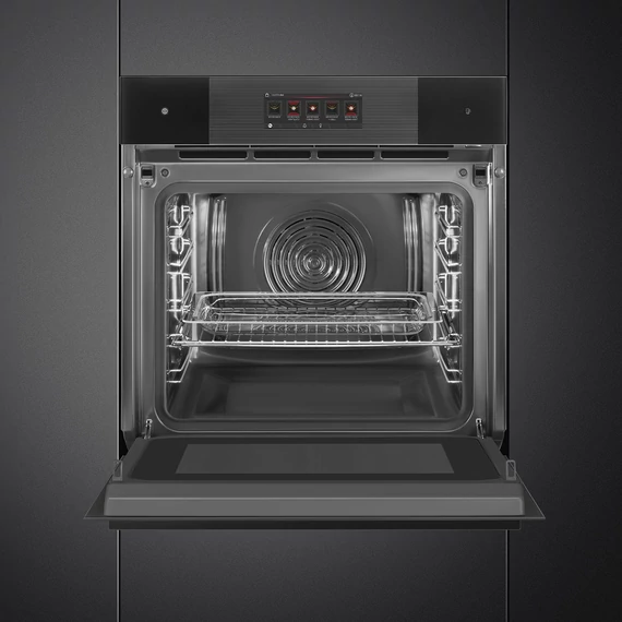 SMEG Galileo Omnichef 3 az 1-ben sütő, nagy TFT kijelzővel, Wi-Fi kapcsolattal - Linea design, mélyfekete üveg