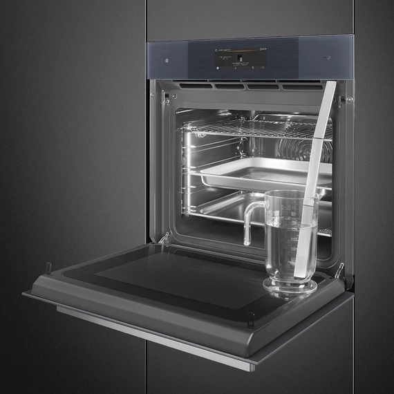 SMEG Galileo Omnichef 3 az 1-ben sütő, nagy TFT kijelzővel, Wi-Fi kapcsolattal - Linea design, neptune szürke üveg