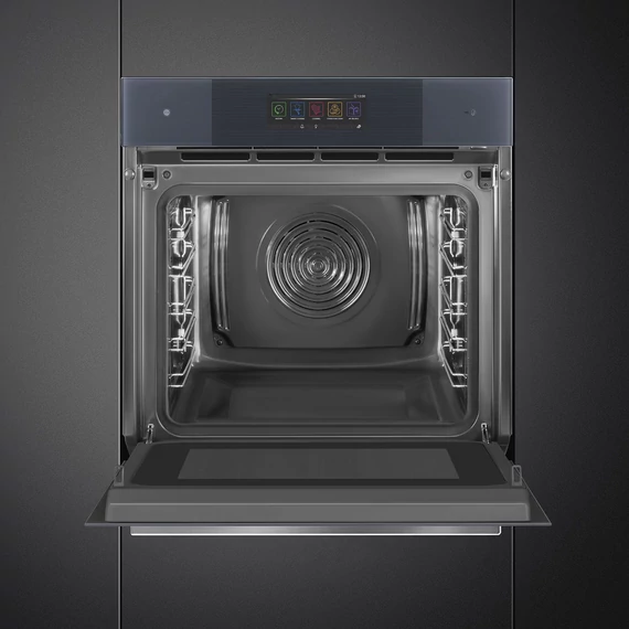 SMEG Galileo Omnichef 3 az 1-ben sütő, nagy TFT kijelzővel, Wi-Fi kapcsolattal - Linea design, neptune szürke üveg