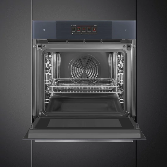 SMEG Galileo Omnichef 3 az 1-ben sütő, nagy TFT kijelzővel, Wi-Fi kapcsolattal - Linea design, neptune szürke üveg