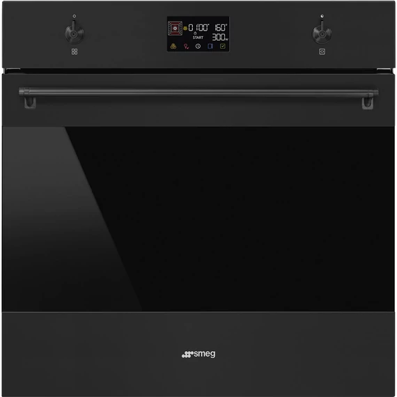 SMEG Galileo Speedwave XL Kompakt kombinált mikrohullámú sütő, nagy LCD kijelzővel - Classica design, matt fekete