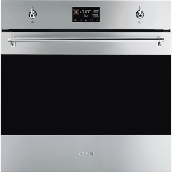 SMEG Galileo Speedwave XL Kompakt kombinált mikrohullámú sütő, nagy LCD kijelzővel - Classica design, inox