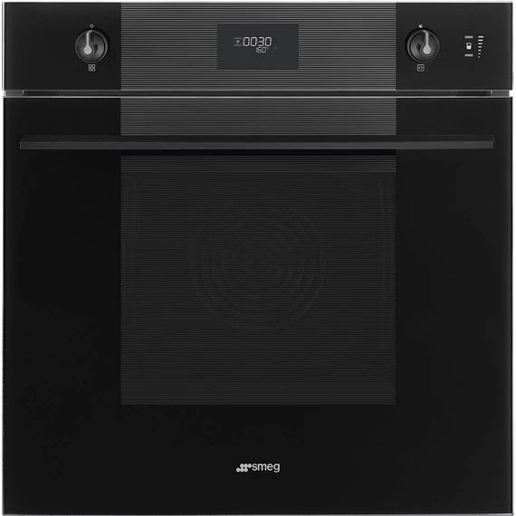SMEG Kombinált gőzsütő Galileo sütőtérrel,  pirolitikus tisztítássál, LCD kijelzővel - Linea design, mélyfekete üveg