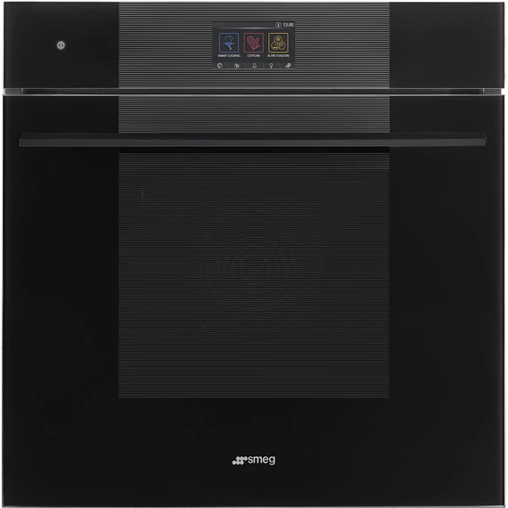 SMEG Galileo SteamOne Kombinált gőzsütő, pirolitikus tisztítássál, TFT kijelzővel, Linea design, mélyfekete üveg