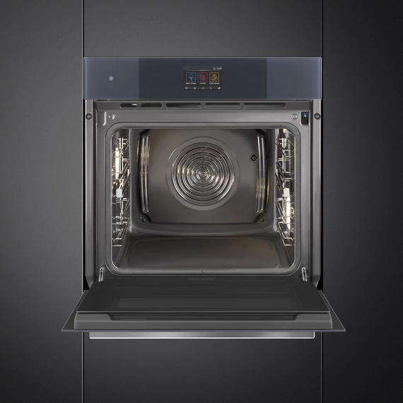 SMEG Galileo SteamOne Kombinált gőzsütő, pirolitikus tisztítássál, TFT kijelzővel, Linea design, neptune szürke üveg