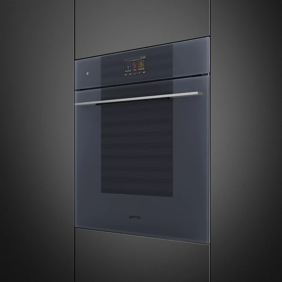 SMEG PIROLITIKUS HŐLÉGKEVERÉSES SÜTŐ, Linea design, Galileo, 60 cm, TFT, neptune szürke üveg