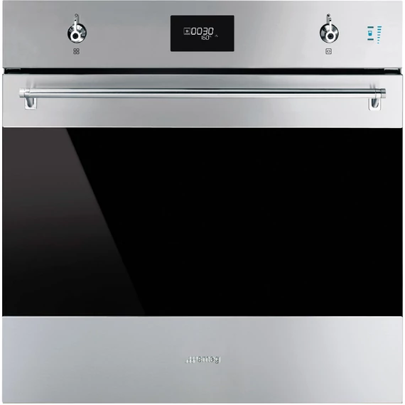 SMEG Kombinált gőzsütő Galileo sütőtérrel,  pirolitikus tisztítássál, LCD kijelzővel - Classica design, inox