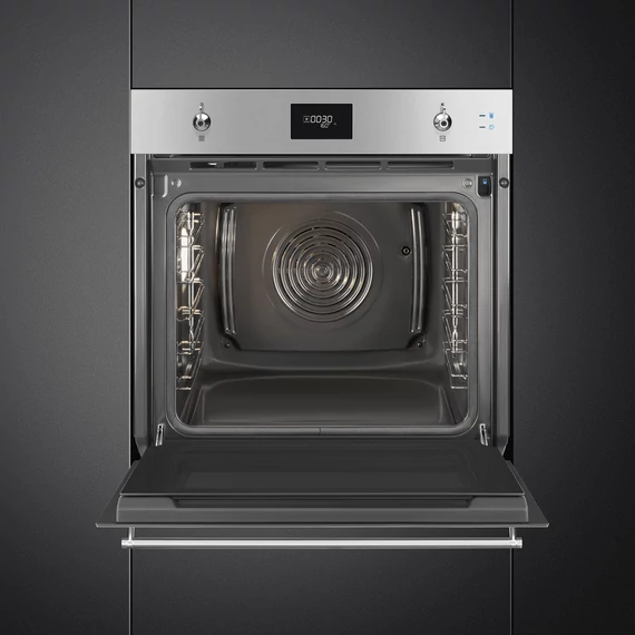 SMEG Kombinált gőzsütő Galileo sütőtérrel,  pirolitikus tisztítássál, LCD kijelzővel - Classica design, inox