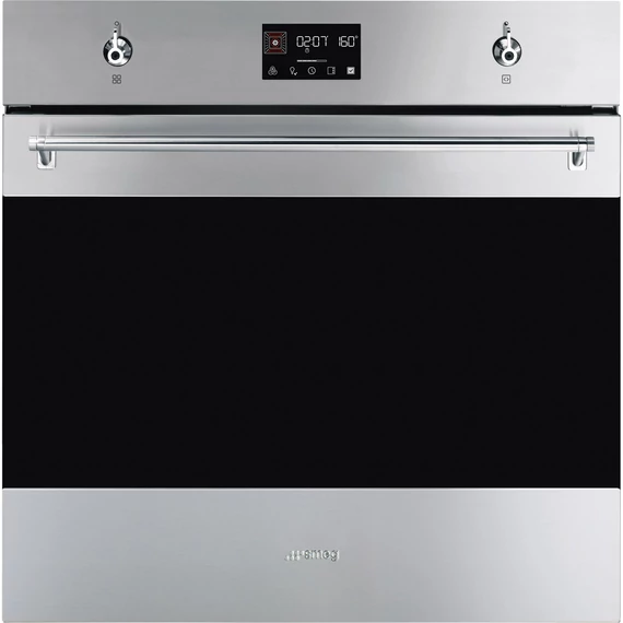 SMEG PIROLITIKUS HŐLÉGKEVERÉSES SÜTŐ, Classica design, Galileo, 60 cm, ES LCD, inox