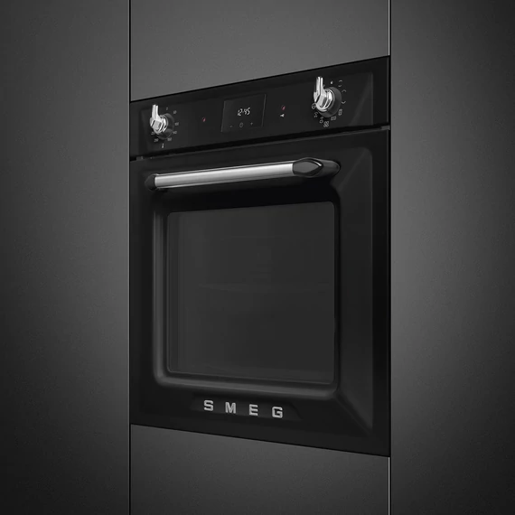 SMEG PIROLITIKUS HŐLÉGKEVERÉSES SÜTŐ, Victoria design, Galileo, 60 cm, ES LCD, fekete