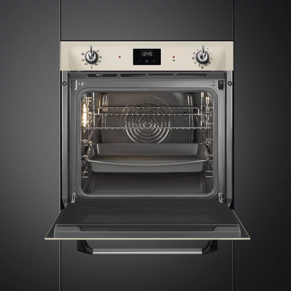 SMEG PIROLITIKUS HŐLÉGKEVERÉSES SÜTŐ, Victoria design, Galileo, 60 cm, ES LCD, bézs