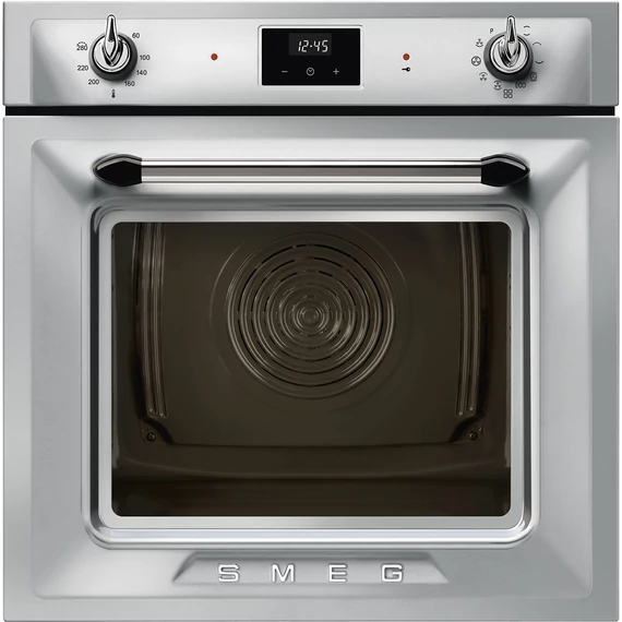 SMEG PIROLITIKUS HŐLÉGKEVERÉSES SÜTŐ, Victoria design, Galileo, 60 cm, ES LCD, inox