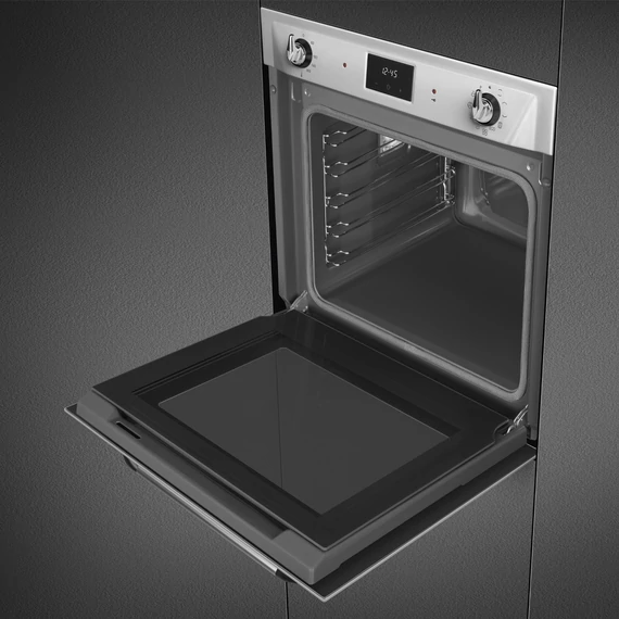 SMEG PIROLITIKUS HŐLÉGKEVERÉSES SÜTŐ, Victoria design, Galileo, 60 cm, ES LCD, inox