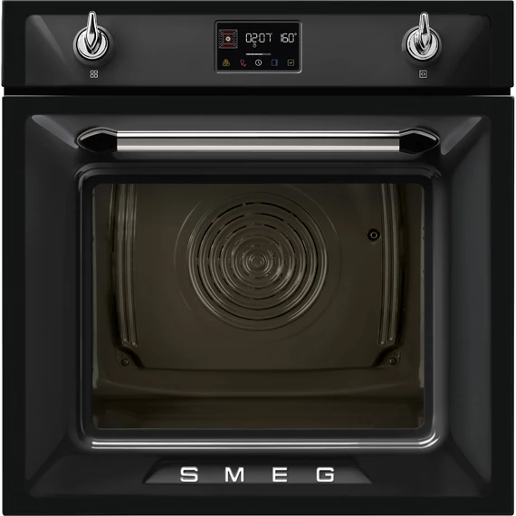SMEG Kombinált gőzsütő Galileo sütőtérrel,  pirolitikus tisztítássál, nagy LCD kijelzővel - Victoria design, fekete
