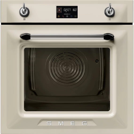 SMEG Kombinált gőzsütő Galileo sütőtérrel,  pirolitikus tisztítássál, nagy LCD kijelzővel - Victoria design, bézs