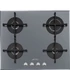 SMEG GÁZ FŐZŐLAP, Linea design, 60 cm, 4gázégő, öntöttvas edénytartók, függőlegesláng, ezüst üveg alap
