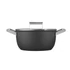 Smeg fekete 24 cm-es lábas fedővel, oldalról