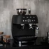 Smeg matt fekete darálós espresso kávéfőző, konyhapulton