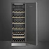 SMEG szabadonálló borhűtő 197 palack kapacitással - Classica design, inox, jobbos - nyitva, szemből