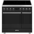 SMEG SZABADONÁLLÓ TŰZHELY, Classic design, 90 cm, 2 sütőtér, indukciós főzőlap, matt fekete