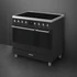 SMEG SZABADONÁLLÓ TŰZHELY, Classic design, 90 cm, 2 sütőtér, indukciós főzőlap, matt fekete