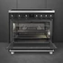SMEG SZABADONÁLLÓ TŰZHELY, Classic design, 90 cm, 1 sütőtér, indukciós főzőlap, inox gombok és fogantyúk, matt fekete