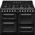 SMEG SZABADONÁLLÓ TŰZHELY, Victoria design, 110 cm, 3 sütőtér, 5 funkció, gáz főzőlap, fekete
