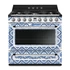 SMEG SZABADONÁLLÓ TŰZHELY, Victoria design, 90 cm, 1 sütőtér, 9 funkció, gáz főzőlap, Blu Mediterraneo kollekció