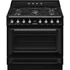 SMEG SZABADONÁLLÓ TŰZHELY, Victoria design, 90 cm, 1 sütőtér, gáz főzőlap, fekete