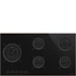 SMEG GÁZ FŐZŐLAP,Dolce Stil Novo,90 cm,90 cm,5 égő,fekete üvegkerámia inox díszítéssel,egyenes élű üveg