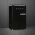 SMEG FAB10H Minibár hűtő, balos - 50-es évek retro design, fekete