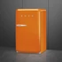 SMEG FAB10 Minibár hűtő fagyasztóval, jobbos - 50-es évek retro design, narancssárga