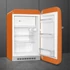 SMEG FAB10 Minibár hűtő fagyasztóval, jobbos - 50-es évek retro design, narancssárga