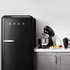 SMEG FAB28 Egyajtós hűtőszekrény, felül fagyasztórekesszel, jobbos - 50-es évek retro design, fekete - kisgépekkel