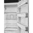 SMEG FAB28 Egyajtós hűtőszekrény, felül fagyasztórekesszel, jobbos - 50-es évek retro design, fekete - ajtópolcok