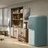 SMEG FAB28 Egyajtós hűtőszekrény, felül fagyasztórekesszel, jobbos - 50-es évek retro design, matt smaragdzöld