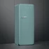 SMEG FAB28 Egyajtós hűtőszekrény, felül fagyasztórekesszel, jobbos - 50-es évek retro design, matt smaragdzöld