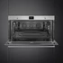 SMEG 90 cm széles hőlégkeveréses sütő, pirolitikus tisztítással, LCD kijelzővel, tekerőgombokkal - Classica design, inox