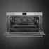 SMEG 90 cm széles hőlégkeveréses sütő, pirolitikus tisztítással, LCD kijelzővel, tekerőgombokkal - Classica design, inox