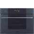 SMEG Kompakt kombinált mikrohullámú sütő Galileo sütőtérrel, nagy LCD kijelzővel - Linea design, neptune szürke üveg
