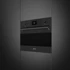 SMEG Kompakt kombinált mikrohullámú sütő Galileo sütőtérrel, LCD kijelzővel - Classica design, matt fekete