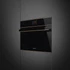 SMEG Galileo Speedwave Kompakt kombinált mikrohullámú sütő, TFT kijelzővel - Dolce Stil Novo design, fekete üveg, réz díszítéssel