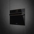 SMEG Galileo Steam100 Pro Kompakt kombinált gőzsütő, TFT kijelzővel - Dolce Stil Novo design, fekete üveg, réz díszítéssel