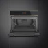 SMEG Galileo Steam100 Pro Kompakt kombinált gőzsütő, TFT kijelzővel - Dolce Stil Novo design, fekete üveg, réz díszítéssel