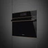 SMEG Galileo Omnichef Kompakt 3 az 1-ben sütő, nagy TFT kijelzővel, Wi-Fi kapcsolattal - Dolce Stil Novo design, fekete üveg, réz díszítésselítéssel