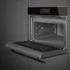 SMEG Galileo Omnichef Kompakt 3 az 1-ben sütő, nagy TFT kijelzővel, Wi-Fi kapcsolattal - Dolce Stil Novo design, fekete üveg, réz díszítésselítéssel
