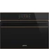 SMEG Galileo Speedwave Kompakt kombinált mikrohullámú sütő, TFT kijelzővel, Wi-Fi kapcsolattal - Dolce Stil Novo design, fekete üveg, réz díszítéssel