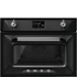 SMEG Kompakt kombinált mikrohullámú sütő Galileo sütőtérrel, nagy LCD kijelzővel - Victoria design, fekete