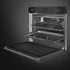 SMEG HŐLÉGKEVERÉSES SÜTŐ, Linea design, 75x60 cm, ES LCD, mélyfekete üveg