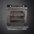 SMEG Galileo Speedwave XL Kompakt kombinált mikrohullámú sütő, nagy LCD kijelzővel - Linea design, fekete üveg